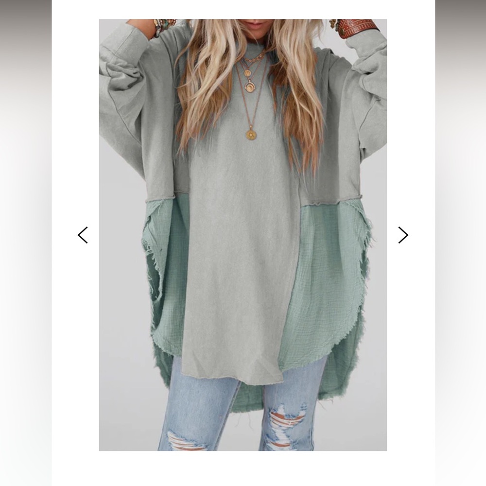 Three Bird Nest Light Blue Tunic Top